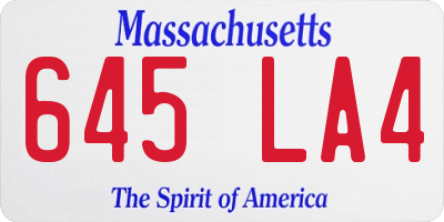 MA license plate 645LA4