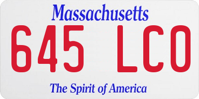 MA license plate 645LC0