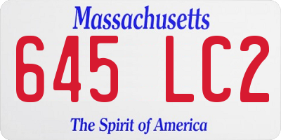 MA license plate 645LC2