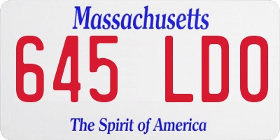 MA license plate 645LD0