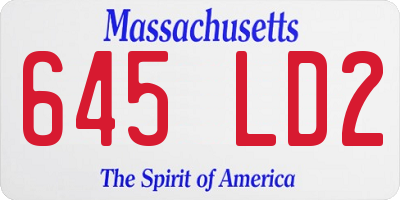 MA license plate 645LD2
