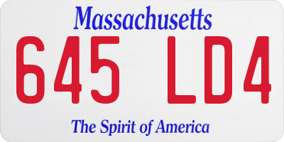MA license plate 645LD4