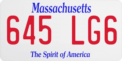 MA license plate 645LG6