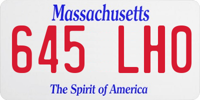 MA license plate 645LH0