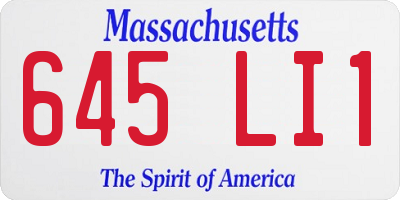 MA license plate 645LI1