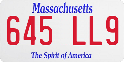 MA license plate 645LL9