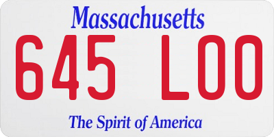 MA license plate 645LO0