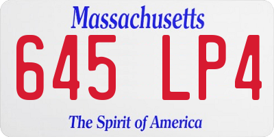 MA license plate 645LP4
