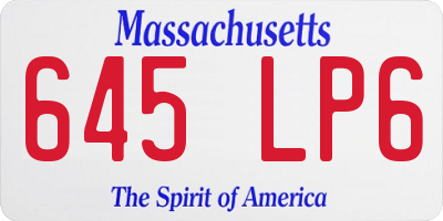 MA license plate 645LP6