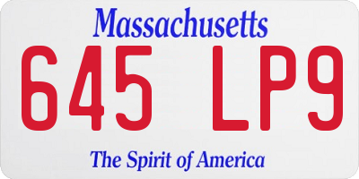 MA license plate 645LP9