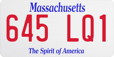 MA license plate 645LQ1