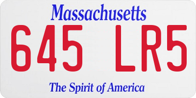 MA license plate 645LR5