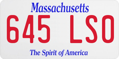 MA license plate 645LS0