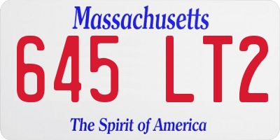 MA license plate 645LT2