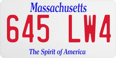 MA license plate 645LW4