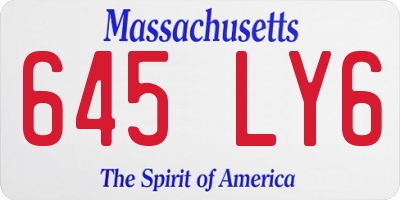 MA license plate 645LY6