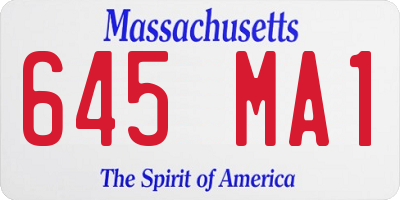 MA license plate 645MA1