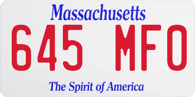 MA license plate 645MF0