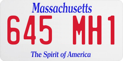 MA license plate 645MH1