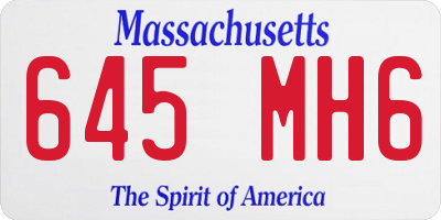 MA license plate 645MH6