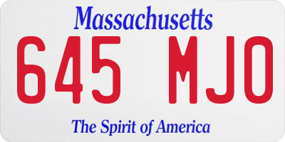 MA license plate 645MJ0
