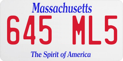 MA license plate 645ML5
