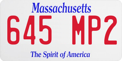 MA license plate 645MP2