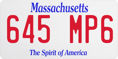 MA license plate 645MP6