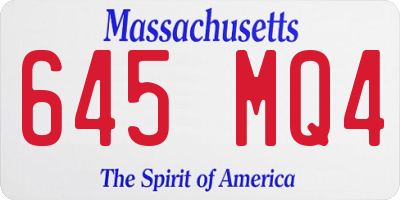 MA license plate 645MQ4