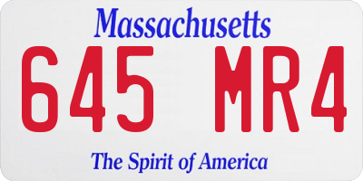 MA license plate 645MR4