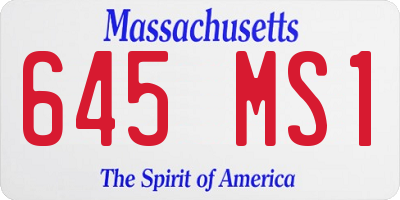 MA license plate 645MS1