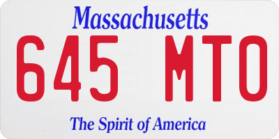 MA license plate 645MT0