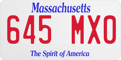 MA license plate 645MX0
