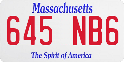 MA license plate 645NB6