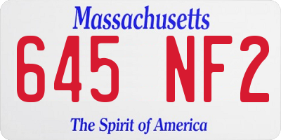 MA license plate 645NF2