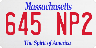 MA license plate 645NP2