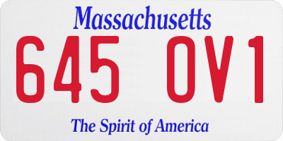 MA license plate 645OV1
