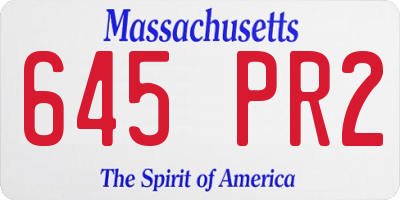 MA license plate 645PR2