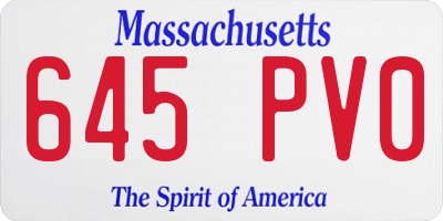 MA license plate 645PV0