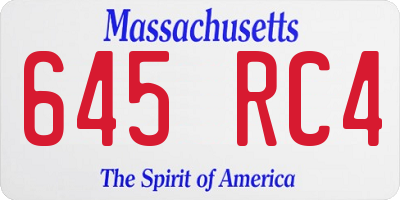 MA license plate 645RC4