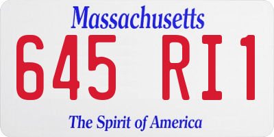 MA license plate 645RI1