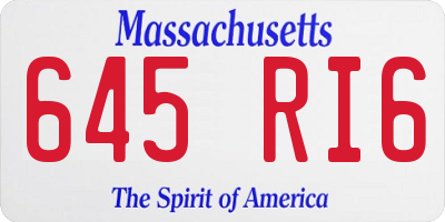 MA license plate 645RI6