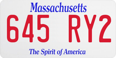 MA license plate 645RY2