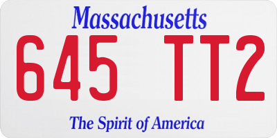 MA license plate 645TT2