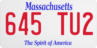 MA license plate 645TU2