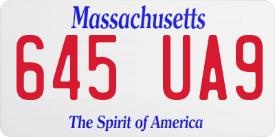MA license plate 645UA9