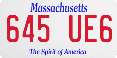 MA license plate 645UE6