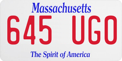 MA license plate 645UG0