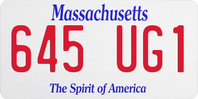 MA license plate 645UG1