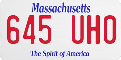 MA license plate 645UH0